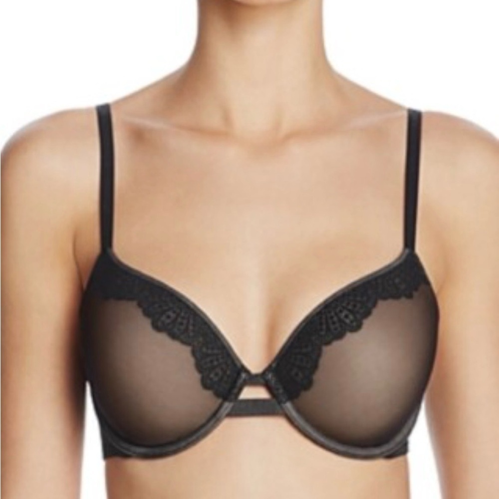 Calvin Klein Mesh & Lace Full Coverage Bra Black 36D